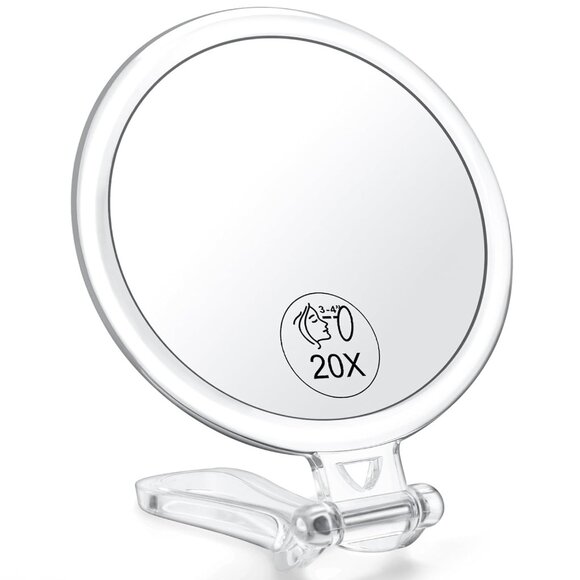 20x Magnifying Mirror, Travel Handheld Mirror - 2-Sided Hand Mirror with 1X 20X - Picture 1 of 7